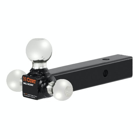 CURT 45655 Multi-Ball Mount (2 Solid Shank, 1-7/8, 2 and 2-5/16 Chrome Balls)