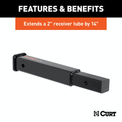 CURT 45795 14 Receiver Tube Extender (2 Shank, 3,500 lbs.)