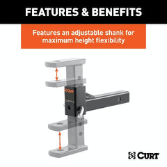 CURT 45812 Adjustable Ball Mount (2 Shank, 1 Ball Hole)