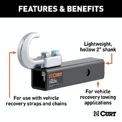 CURT 45825 Tow Hook Mount (2 Shank)