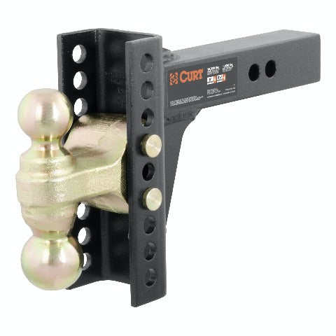CURT 45900 Adjustable Channel Mount with Dual Ball (2 Shank, 14,000 lbs., 6 Drop)