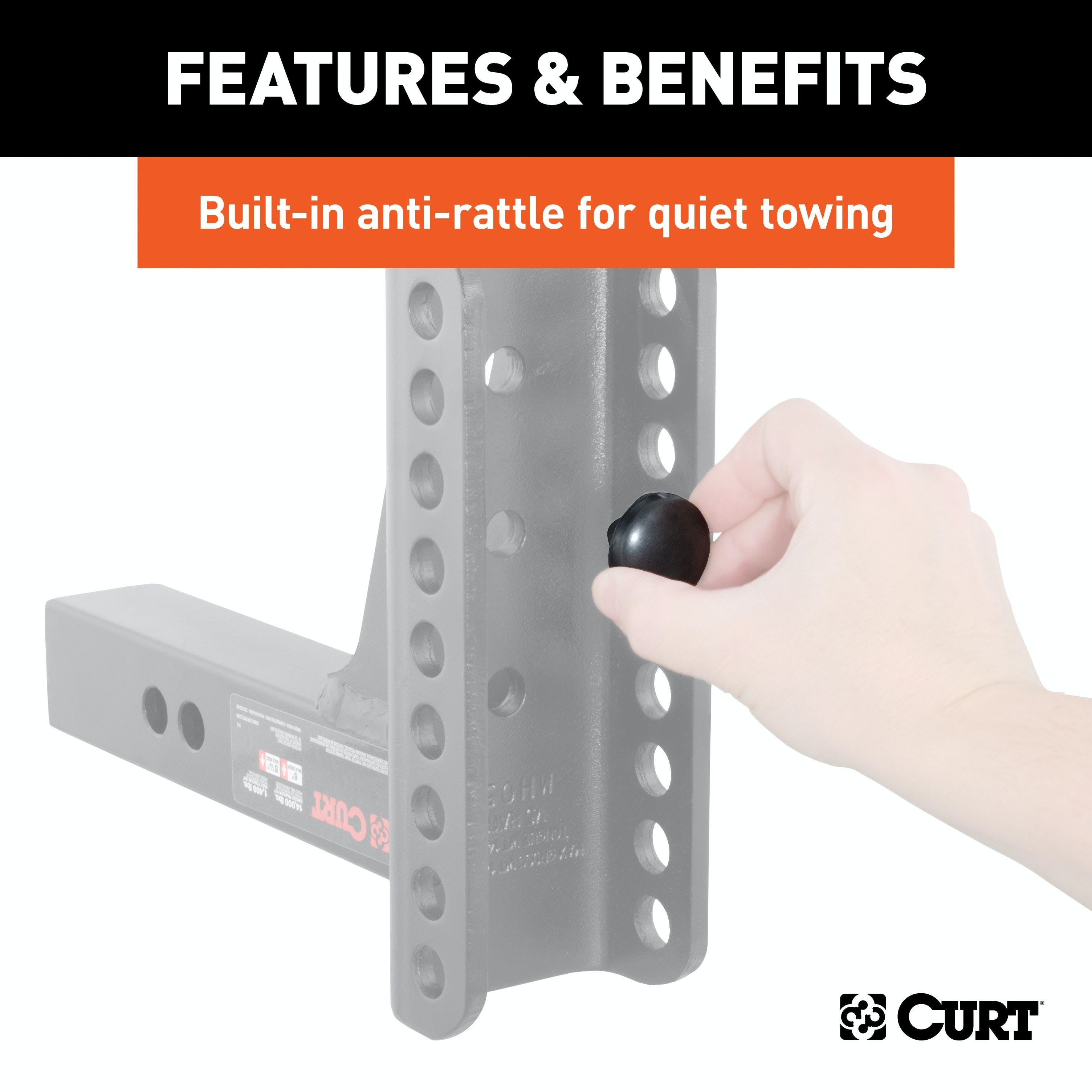 CURT 45900 Adjustable Channel Mount with Dual Ball (2 Shank, 14,000 lbs., 6 Drop)