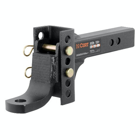 CURT 45901 Adjustable Channel Mount with 1 Ball Hole (2 Shank, 6,000 lbs., 6-3/4 Drop)
