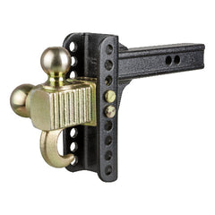 CURT 45904 Adjustable Channel Mount with Hook & Step Dual-Ball - 2" Shank, 14K, 6" Drop