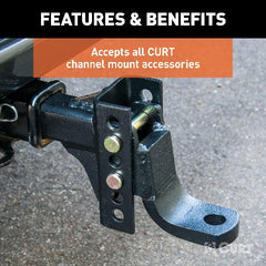 CURT 45911 Replacement 2 Adjustable Channel Mount Shank (Fits #45901, 6,000 lbs.)