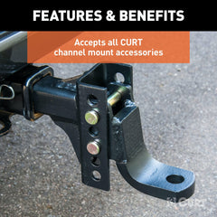 CURT 45911 Replacement 2 Adjustable Channel Mount Shank (Fits #45901, 6,000 lbs.)