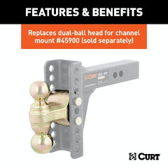 CURT 45912 Replacement Dual-Ball for Adjustable Channel Mount (Fits 45900, 45926)