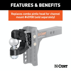 CURT 45922 Replacement Channel Mount Ball and Pintle Hitch (2-5/16 Ball, 20,000 lbs.)