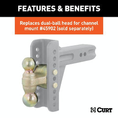 CURT 45923 Replacement Dual-Ball for Adjustable Channel Mount (Fits 45902, 45927)