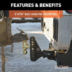 CURT 45923 Replacement Dual-Ball for Adjustable Channel Mount (Fits 45902, 45927)