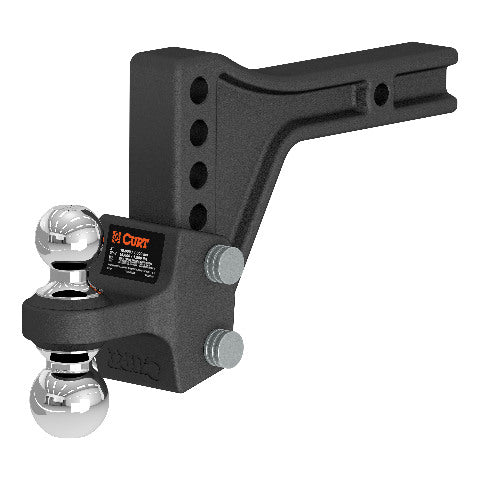 CURT 45935 Adjustable Trailer Hitch Ball Mount with Dual Ball, 2" Shank, 15K