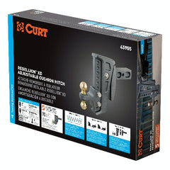 CURT 45955 Rebellion XD Adjustable Cushion Hitch (2-1/2 Shank, 2, 2-5/16 Balls, 20K)