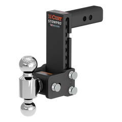 CURT StowPro Adjustable USA-Made Ball Mount, 7" Drop, 2" Shank, Dual Ball 45962