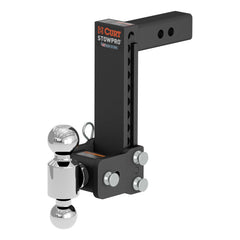 CURT StowPro Adjustable USA-Made Ball Mount, 9" Drop, 2" Shank, Dual Ball 45963