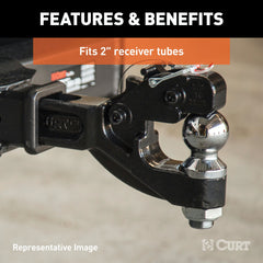 CURT 48007 Receiver-Mount Ball and Pintle Hitch (2 Shank, 2 Ball, 10,000 lbs.)