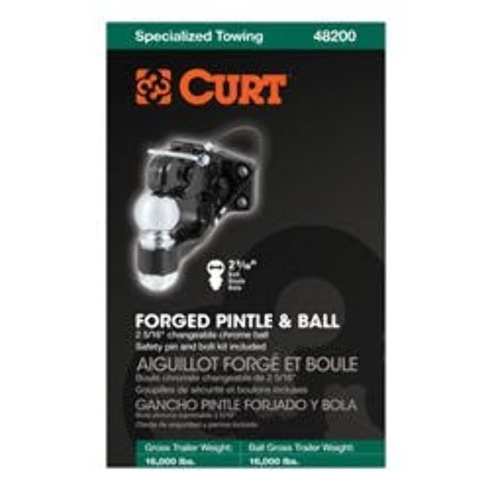 CURT 48007 Receiver-Mount Ball and Pintle Hitch (2 Shank, 2 Ball, 10,000 lbs.)