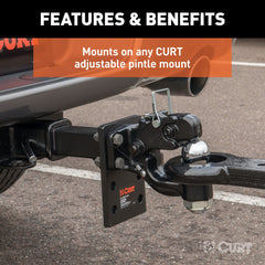 CURT 48180 Ball and Pintle Hitch (1-7/8 Ball, 6,000 lbs. Ball Capacity)