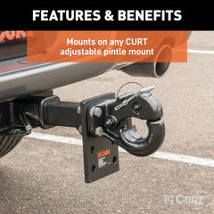 CURT 48205 Pintle Hook (10,000 lbs., 2-1/2 or 3 Lunette Rings)