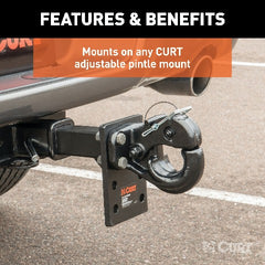 CURT 48215 Pintle Hook (30,000 lbs., 2-1/2 or 3 Lunette Rings)