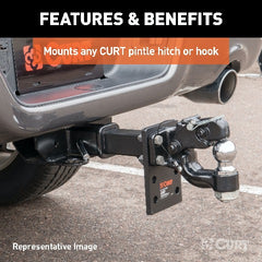 CURT 48326 Pintle Mount (2 Shank, 20,000 lbs., 6 Long)
