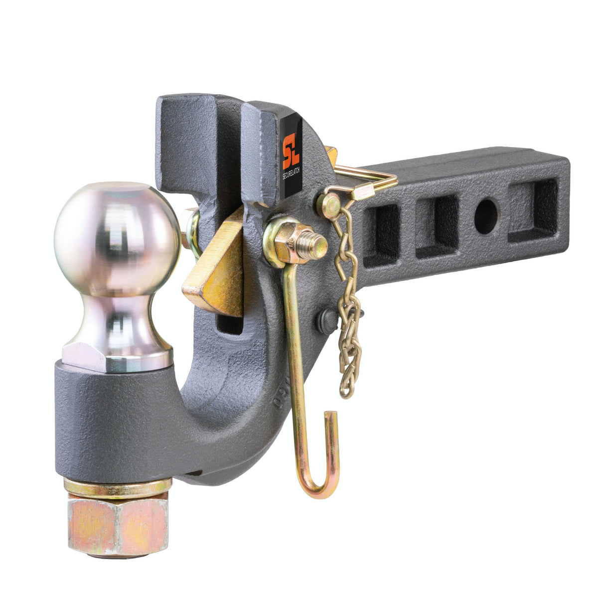 CURT 48406 SecureLatch Receiver-Mount Ball and Pintle Hitch (2 Shank, 2-5/16 Ball, 14K)