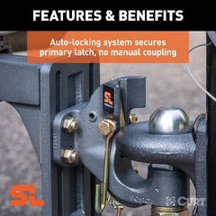 CURT 48410 SecureLatch Ball and Pintle Hitch (2-5/16 Ball, 20,000 lbs.)