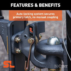 CURT 48411 SecureLatch Ball and Pintle Hitch (2 Ball, 20,000 lbs.)