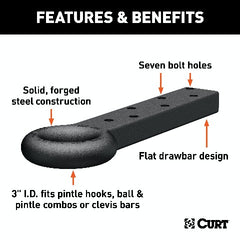 CURT 48510 Lunette Ring Drawbar (22,000 lbs., 3 I.D.)
