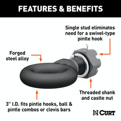 CURT 48530 Lunette Ring (45,000 lbs. 3 I.D.)