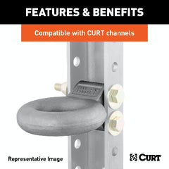 CURT 48660 Channel-Style Lunette Ring (24,000 lbs., 3 I.D., Raw)