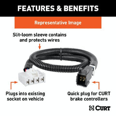 CURT 51322 Brake Controller Harness, Select Ford, Land Rover, Lincoln, Mercury Trucks, SUVs