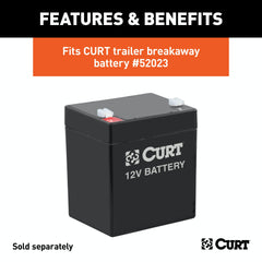 CURT 52027 5 x 3-3/8 x 3-3/4 Watertight Breakaway Battery Case