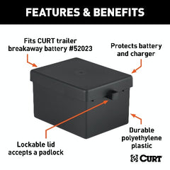CURT 52030 5 x 3-1/4 x 3-7/8 Lockable Breakaway Battery Case