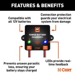 CURT RVibrake Towed Battery Charger Plus for Flat Towing 52204