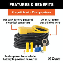 CURT 55152 Powered Converter Wiring Kit (15 Amps)