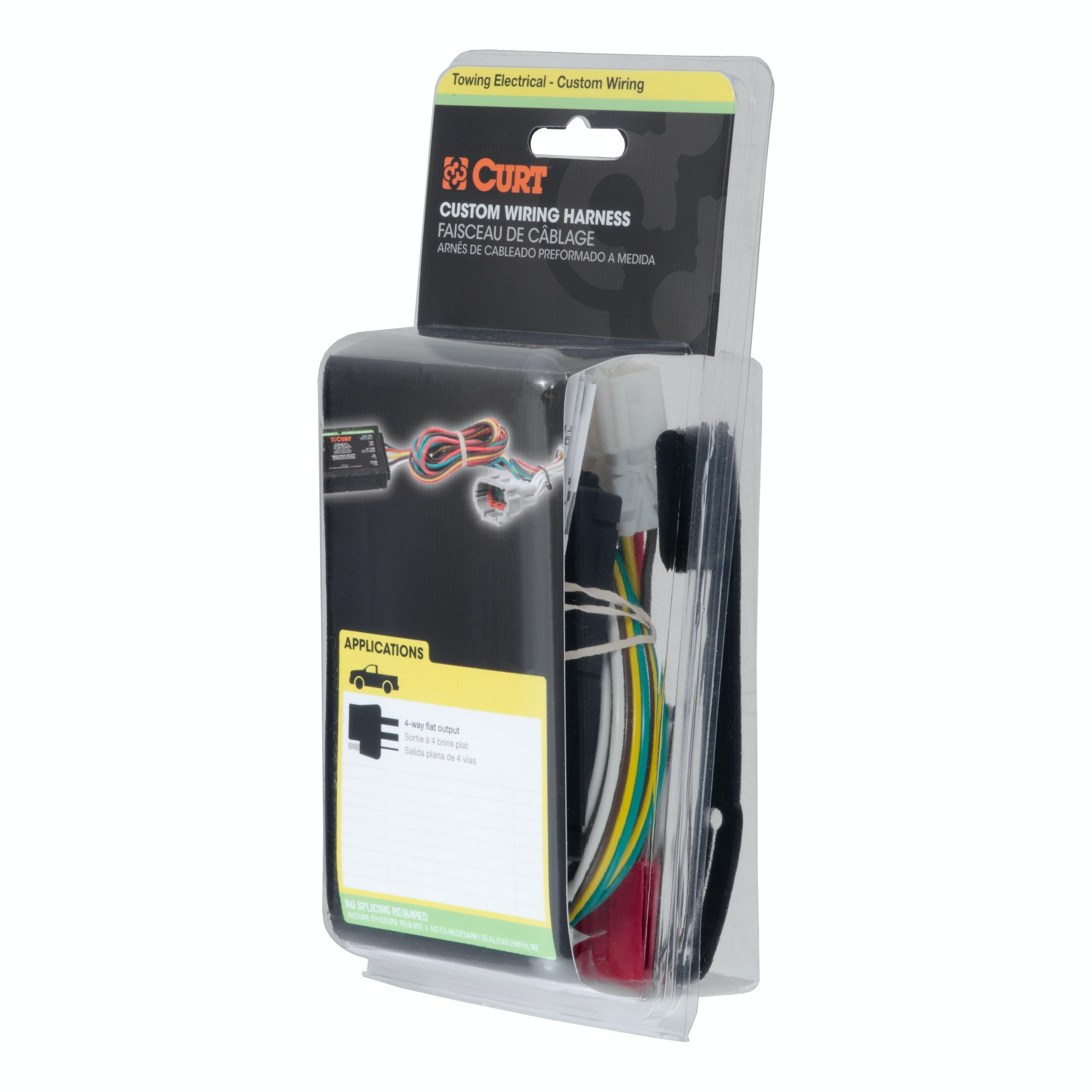 CURT 55317 Custom Wiring, 4-Way Flat, Select Dodge D, W, Dakota, B250, 1500, 2500, 3500