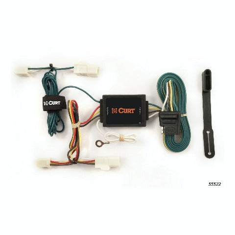 CURT 55522 Custom Wiring Harness, 4-Way Flat Output, Select Toyota Matrix, Echo