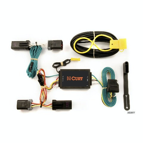 CURT 55597 Custom Wiring Harness, 4-Way Flat Output, Select Dodge Durango, Chrysler Aspen