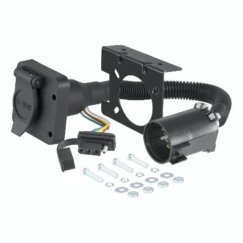 CURT 55664 Dual-Output 6 and 4-Way Connector (Plugs into USCAR)