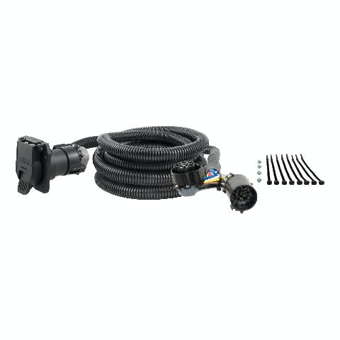 CURT 56000 10' Custom Wiring Extension Harness (Adds 7-Way RV Blade to Truck Bed)