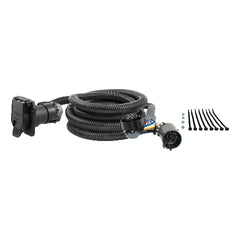 CURT 56000 10' Custom Wiring Extension Harness (Adds 7-Way RV Blade to Truck Bed)