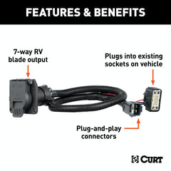CURT 56326 Custom 7-Way RV Blade, Select Blazer, XT5, XT6, Acadia, OEM Tow Package Required