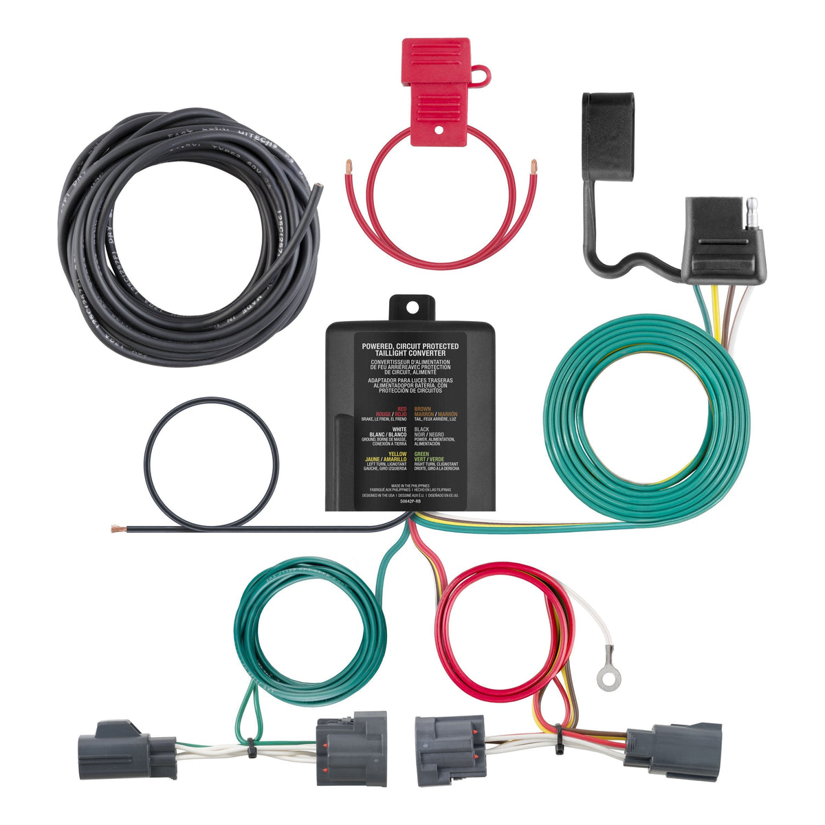 CURT 56334 Custom Wiring Harness, 4-Way Flat Output, Select Dodge Nitro, Jeep Liberty