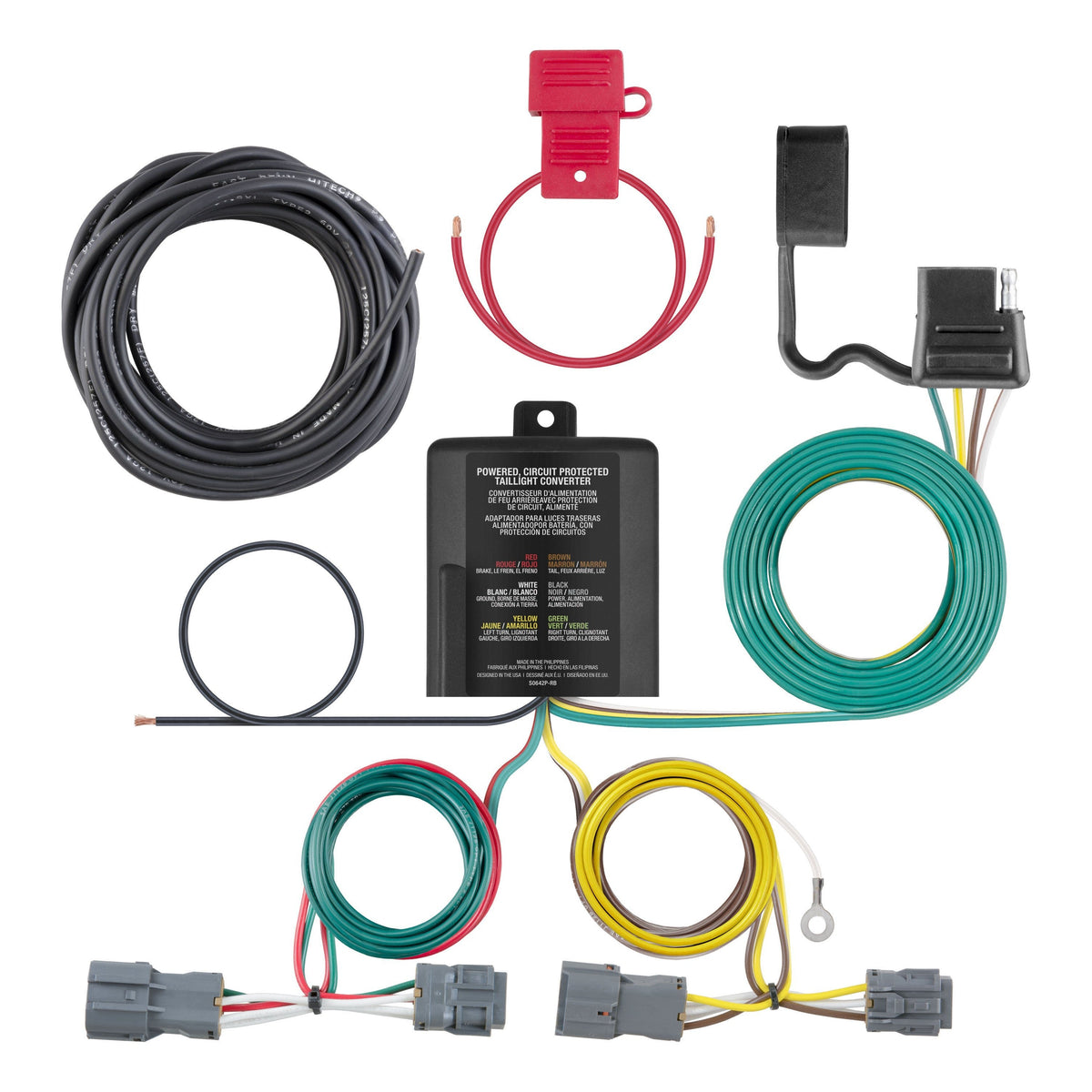 CURT 56347 Custom Wiring Harness, 4-Way Flat Output, Select Hyundai Entourage, Kia Sedona