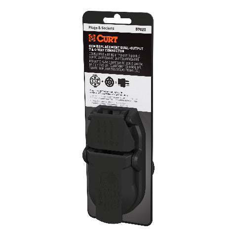 CURT 57020 OEM Replacement Dual-Output 7 & 4-Way Connector (Plugs into Any USCAR)