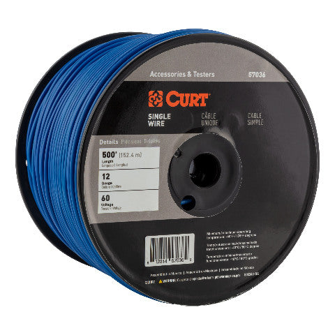 CURT 57036 Automotive Primary Wire, Blue 500' Spool