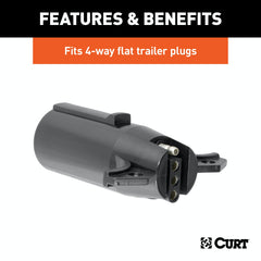 CURT 57040 Electrical Adapter (7-Way Round Vehicle to 4-Way Flat Trailer)