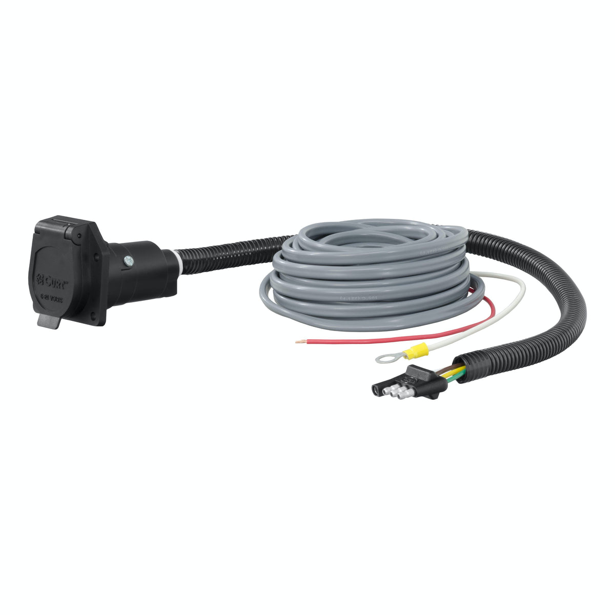 CURT 57186 4-Way Flat Electrical Adapter with Brake Controller Wiring