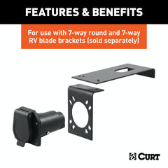 CURT 57202 Connector Bracket Mount for 7-Way Bracket (Packaged)