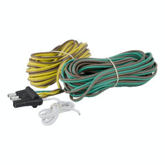 CURT 57220 4-Way Flat Connector for Rewiring Trailer, Includes 20' Wires (Packaged)